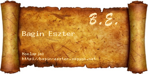 Bagin Eszter névjegykártya